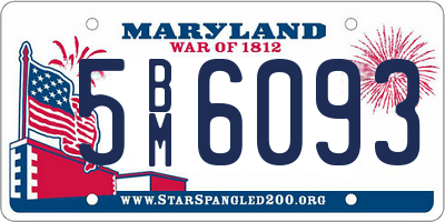 MD license plate 5BM6093