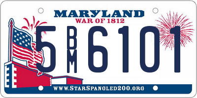 MD license plate 5BM6101