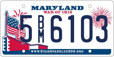 MD license plate 5BM6103