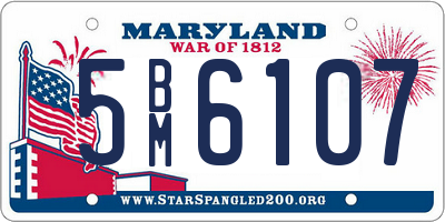 MD license plate 5BM6107