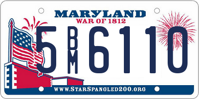 MD license plate 5BM6110