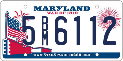 MD license plate 5BM6112