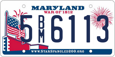 MD license plate 5BM6113