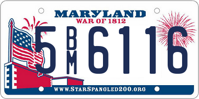 MD license plate 5BM6116
