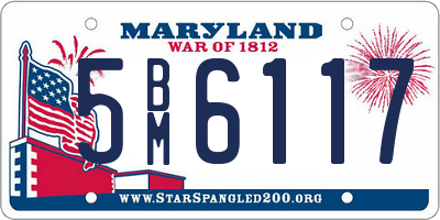MD license plate 5BM6117