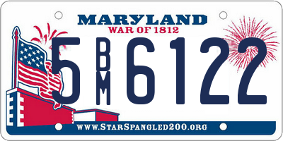 MD license plate 5BM6122