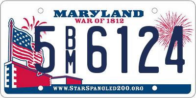 MD license plate 5BM6124