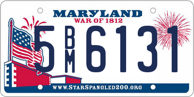 MD license plate 5BM6131