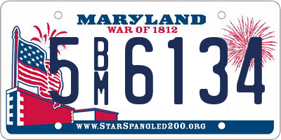 MD license plate 5BM6134