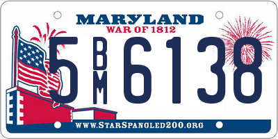 MD license plate 5BM6138
