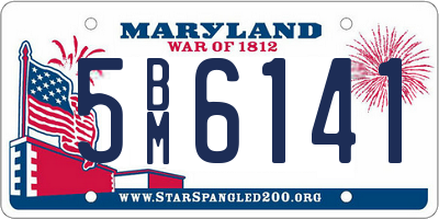 MD license plate 5BM6141