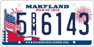 MD license plate 5BM6143