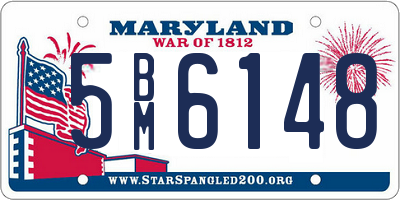 MD license plate 5BM6148
