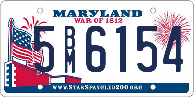 MD license plate 5BM6154