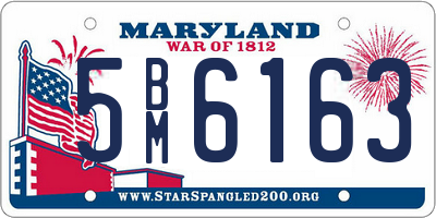 MD license plate 5BM6163