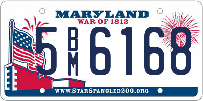 MD license plate 5BM6168