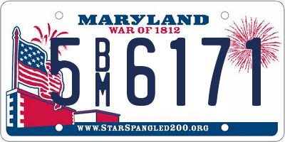 MD license plate 5BM6171
