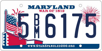 MD license plate 5BM6175