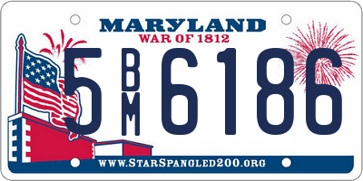 MD license plate 5BM6186