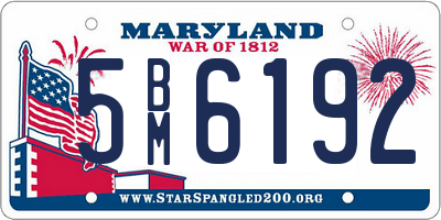 MD license plate 5BM6192