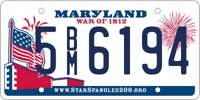 MD license plate 5BM6194