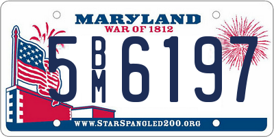 MD license plate 5BM6197