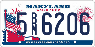 MD license plate 5BM6206