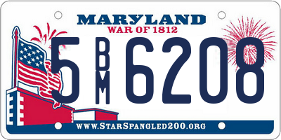 MD license plate 5BM6208