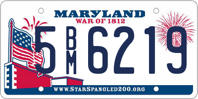 MD license plate 5BM6219