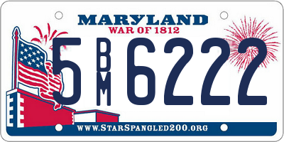 MD license plate 5BM6222