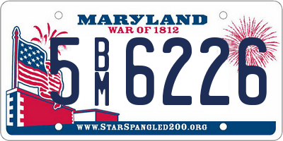 MD license plate 5BM6226