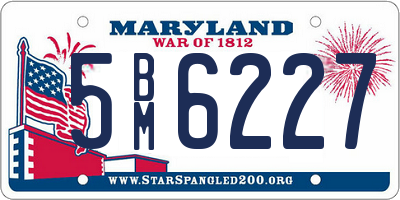 MD license plate 5BM6227