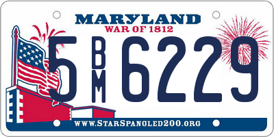 MD license plate 5BM6229