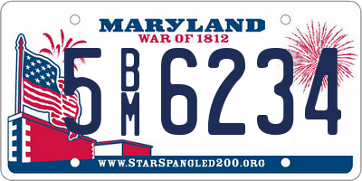 MD license plate 5BM6234