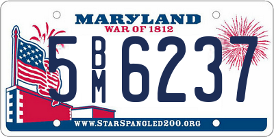 MD license plate 5BM6237