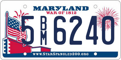 MD license plate 5BM6240