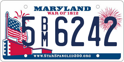 MD license plate 5BM6242