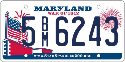 MD license plate 5BM6243