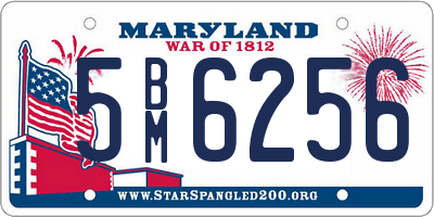 MD license plate 5BM6256