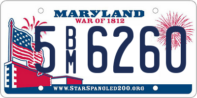 MD license plate 5BM6260