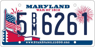MD license plate 5BM6261