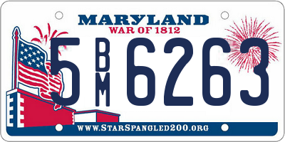MD license plate 5BM6263