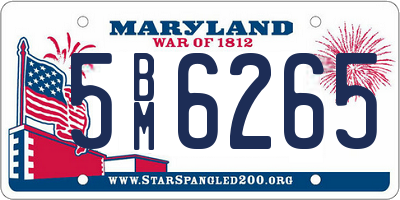 MD license plate 5BM6265