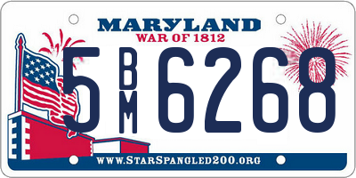 MD license plate 5BM6268