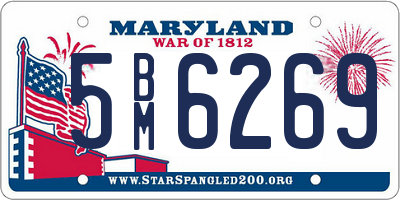 MD license plate 5BM6269