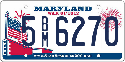 MD license plate 5BM6270