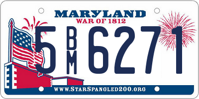 MD license plate 5BM6271