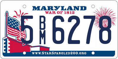 MD license plate 5BM6278