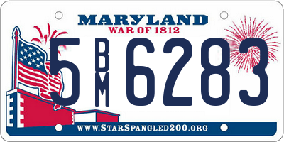 MD license plate 5BM6283