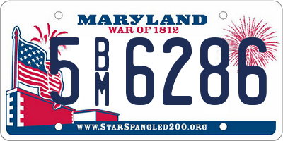 MD license plate 5BM6286